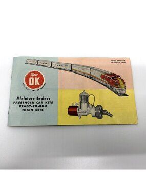 Vintage 1958 OK Cub Model Engines HO Trains Catalog Herkimer Tool & Model Works